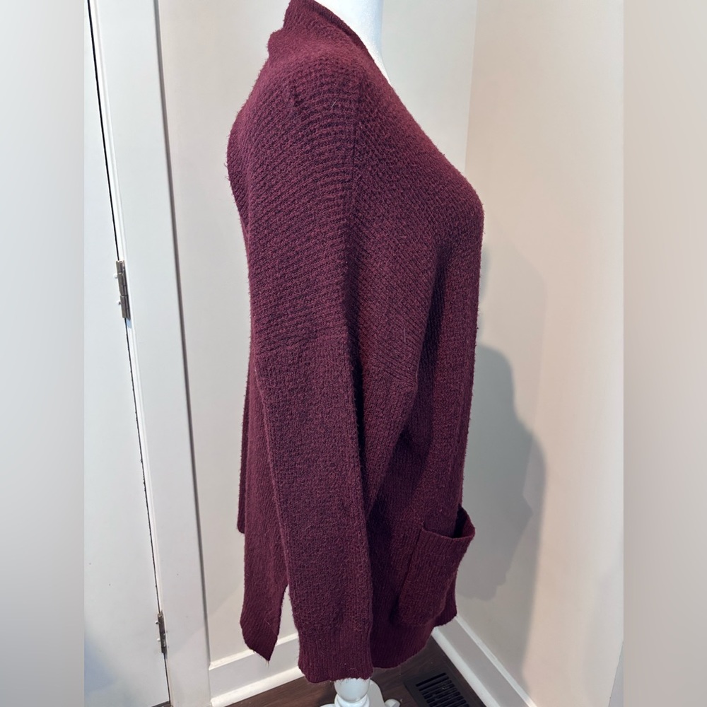 American Eagle Maroon Oversized Button Front Cardigan L/XL - Picture 3 of 13